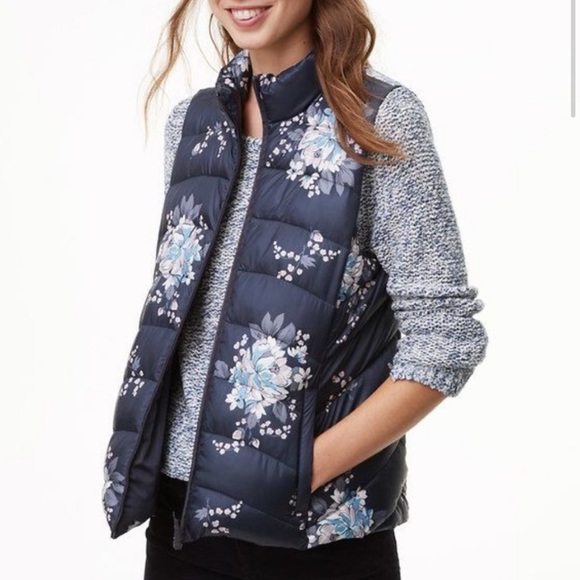LOFT floral puffer vest Size XXS - Picture 5 of 10
